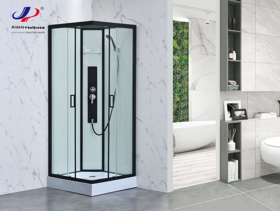 Innovative Design Shower Room With 4/5mm Tempered Glass And Matt Black Frame