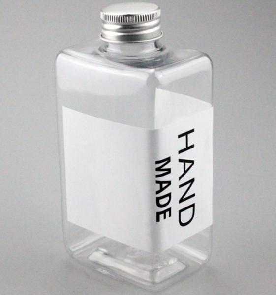 Square Clear Juic Plastic Beverage Bottles With Lids PETG ODM Silk Screen