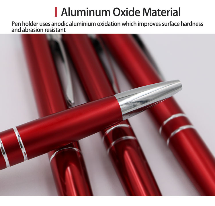Customizable Aluminum Ball Pen Red Classic Design Metal Ballpoint Pen Logo Pen