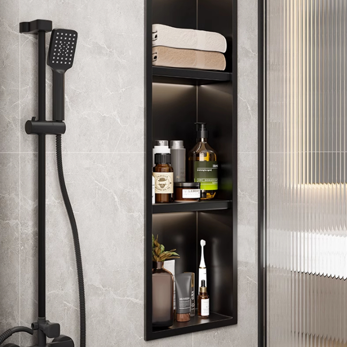 Polished Stainless Steel Recessed Shower Niches Shelves Systems with Matte Finish