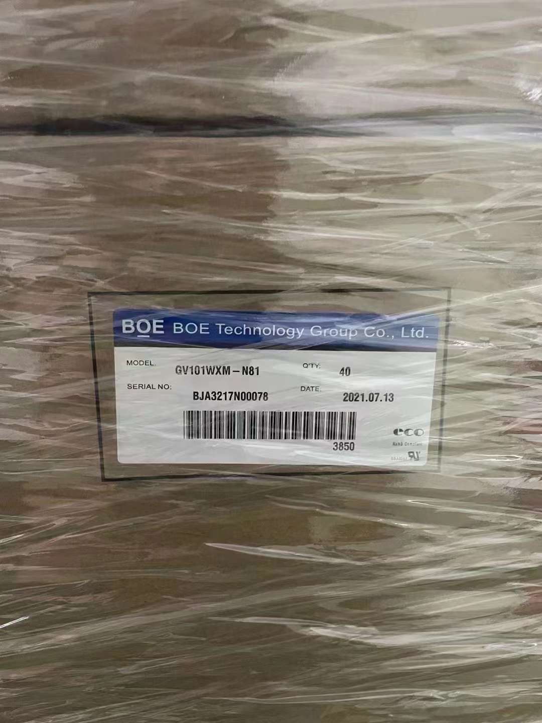 BOE GV101WXM-N81 10.1 Inch Industrial LCD Panel with 1280*800 Pixels and WLED Lamp Type