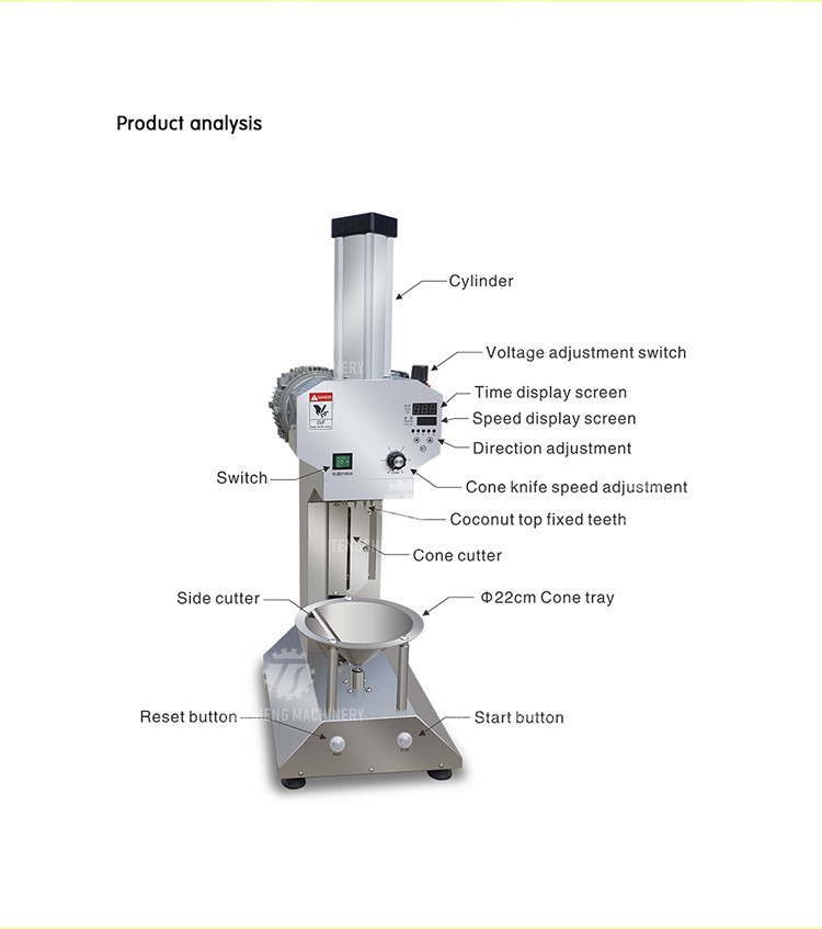 50L/Min Coconut processing and peeling machine table top fast peeling machine green coconut planer