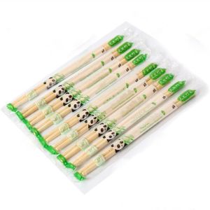 Stocked Eco-friendly Disposable Bamboo Chopsticks with Round Shape and Flatware Type Chopsticks