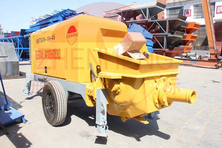 Mobile Stationary Concrete Pump , 30m3 / H Trailer Mounted Concrete Pump