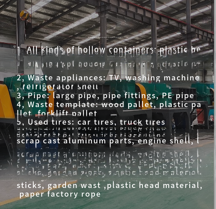 Scrap Car Tire Shredder Machine 45kW Power Waste Plastic Recycling Industrial Shredder
