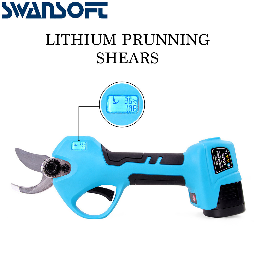 Swansoft Electric Pruning Shears Scissors HD Digital display portable pruning