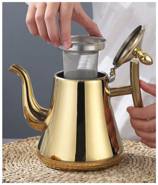 Natural Color Gooseneck Stainless Steel Kettle 1.5 Liter Customize Logo With