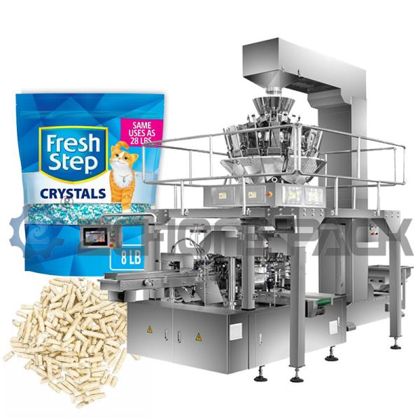 8 Stations Automatic Pet Supplies Packaging Machine Cat Food Dog Food Cat Litter