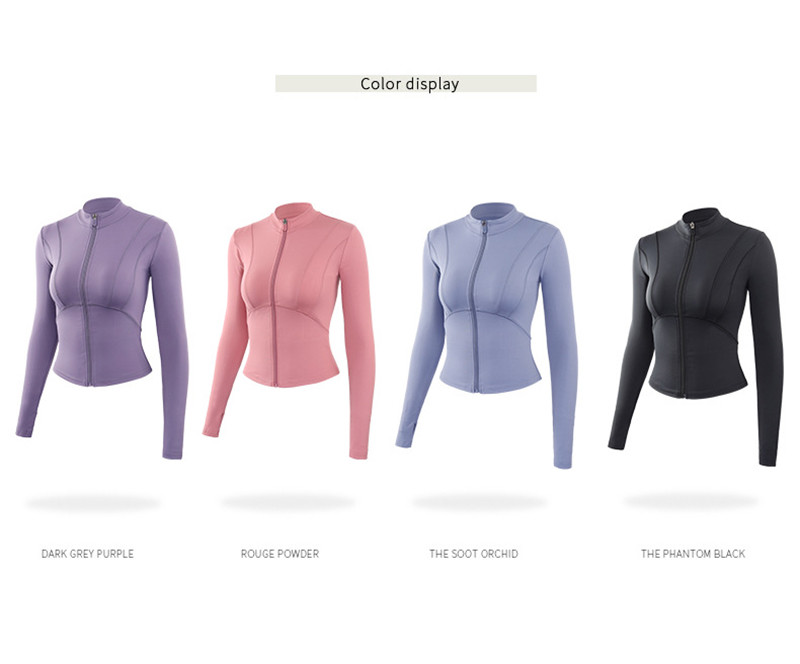 Women's Full Zip Sports Horse Riding Tops Solid Color Long Sleeve Soft Nylon Shirts