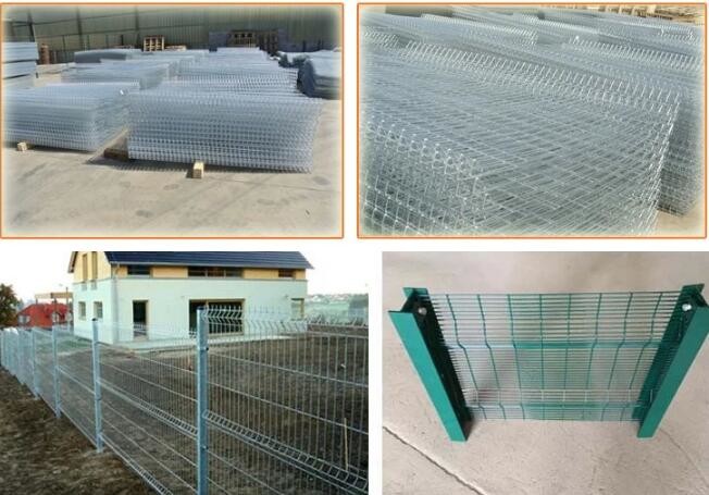 Powder Coating Roll Top 1800mm Welded Mesh Fence With Square Post