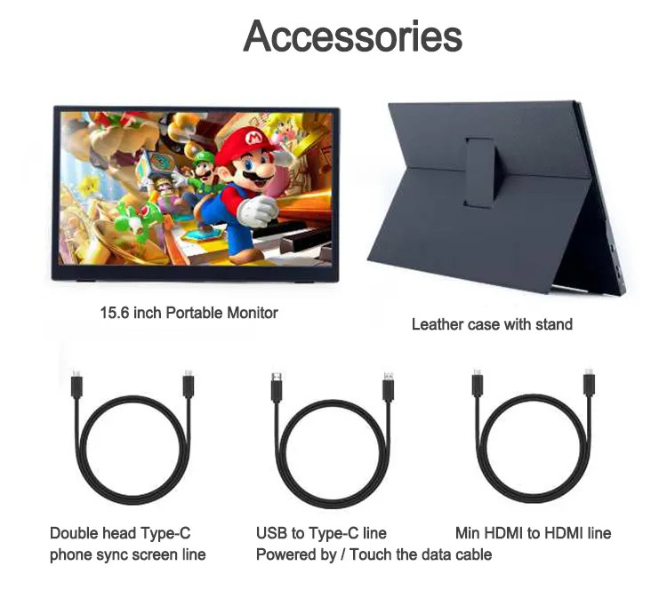 Ultrathin travel Gaming 4k Portable Monitor Touchscreen FHD For Smart Phone