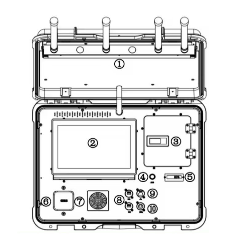 Portable Suitcase Signal Uav for Drones Intercept System Radio Frequency Anti Drone Devices