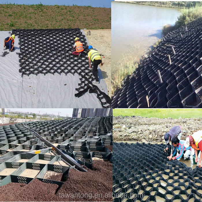 330mm-1000mm Welding Distance Geocell Reinforcement for Road Gravel Stabilization