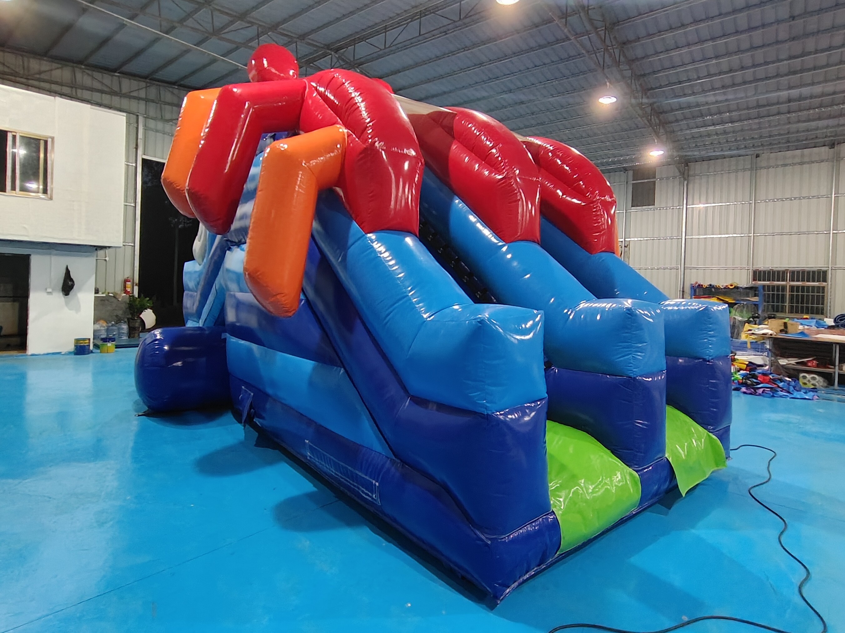 Commercial Grade Inflatable Dry Slide Crab Cartoon Inflatable High Double Slides For Kids And Adults