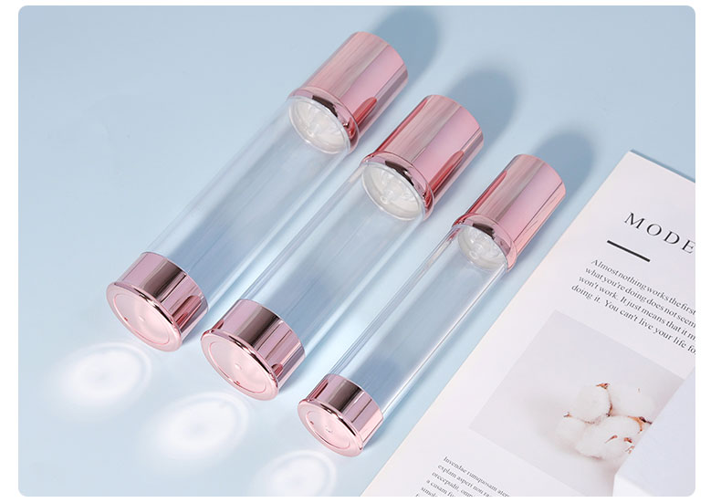 Round Shape Airless Cosmetic Pump Bottle 20ml 30ml 50ml 100ml Plastic Luxury Lotion Bottle