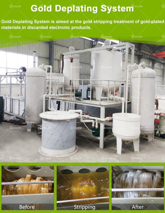 Fully Automatic E Waste Recycling Line Surface Gold Stripping Machine