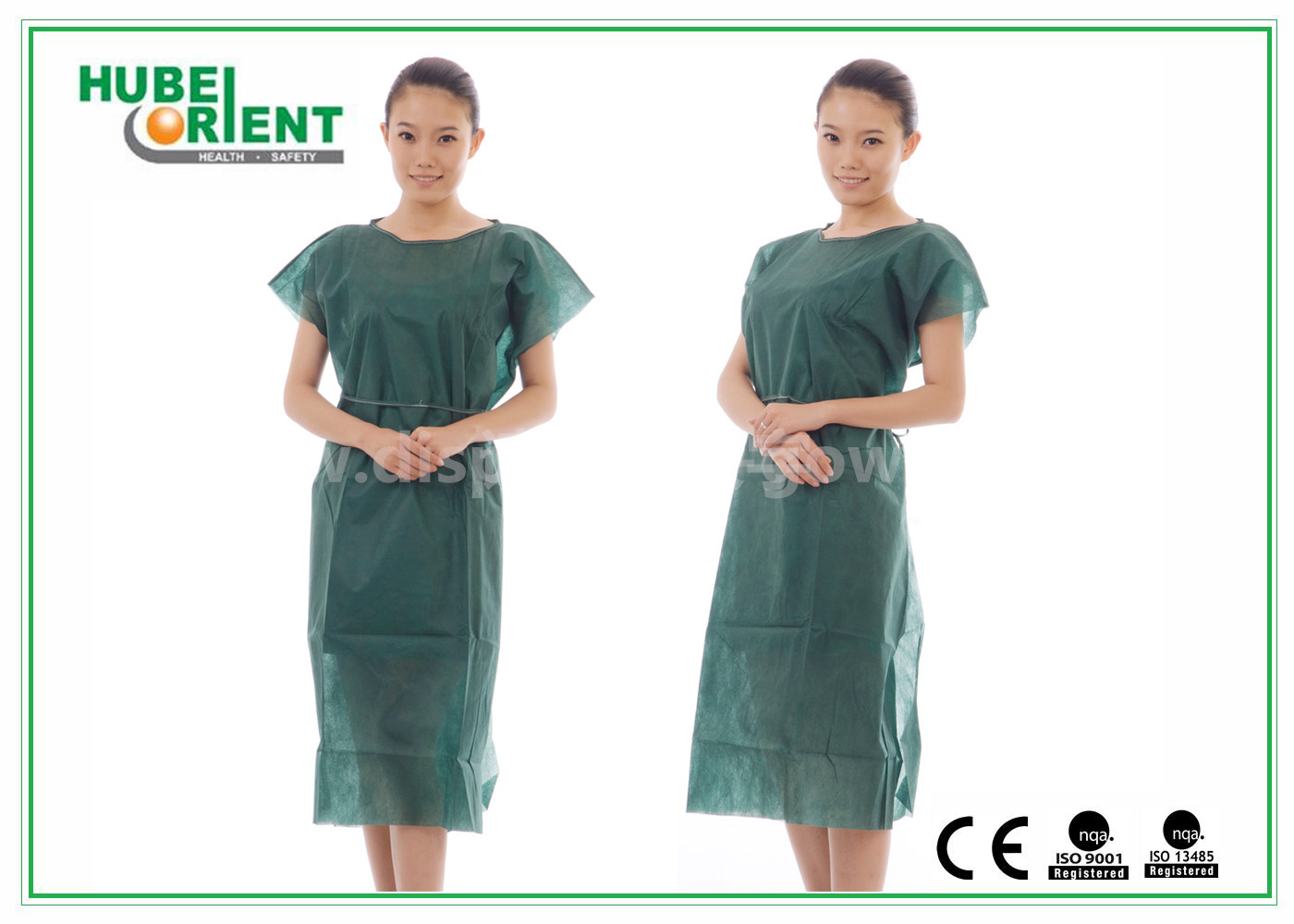 ISO13485 Polypropylene Disposable Patient Gown Without Sleeves