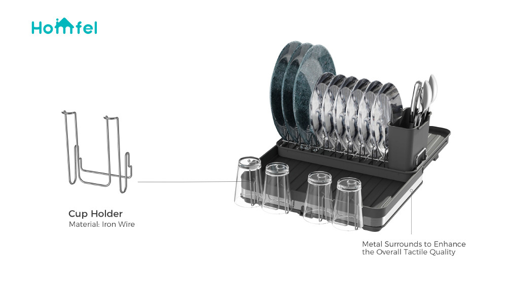 Stainless Steel Kitchen Dish Drainer With Detachable Design