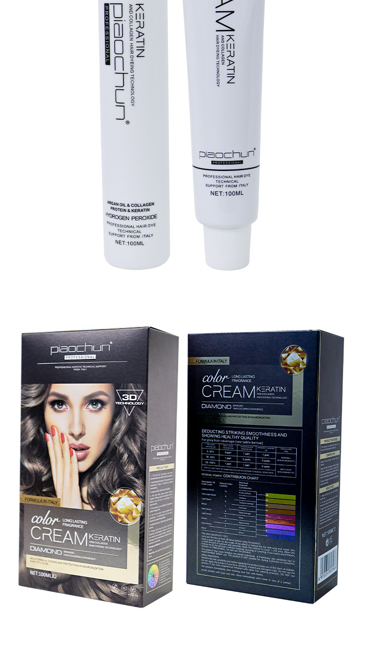 Ammonia Free Hair Color Cream For Covering White Hair Multi Stage Color 100ml