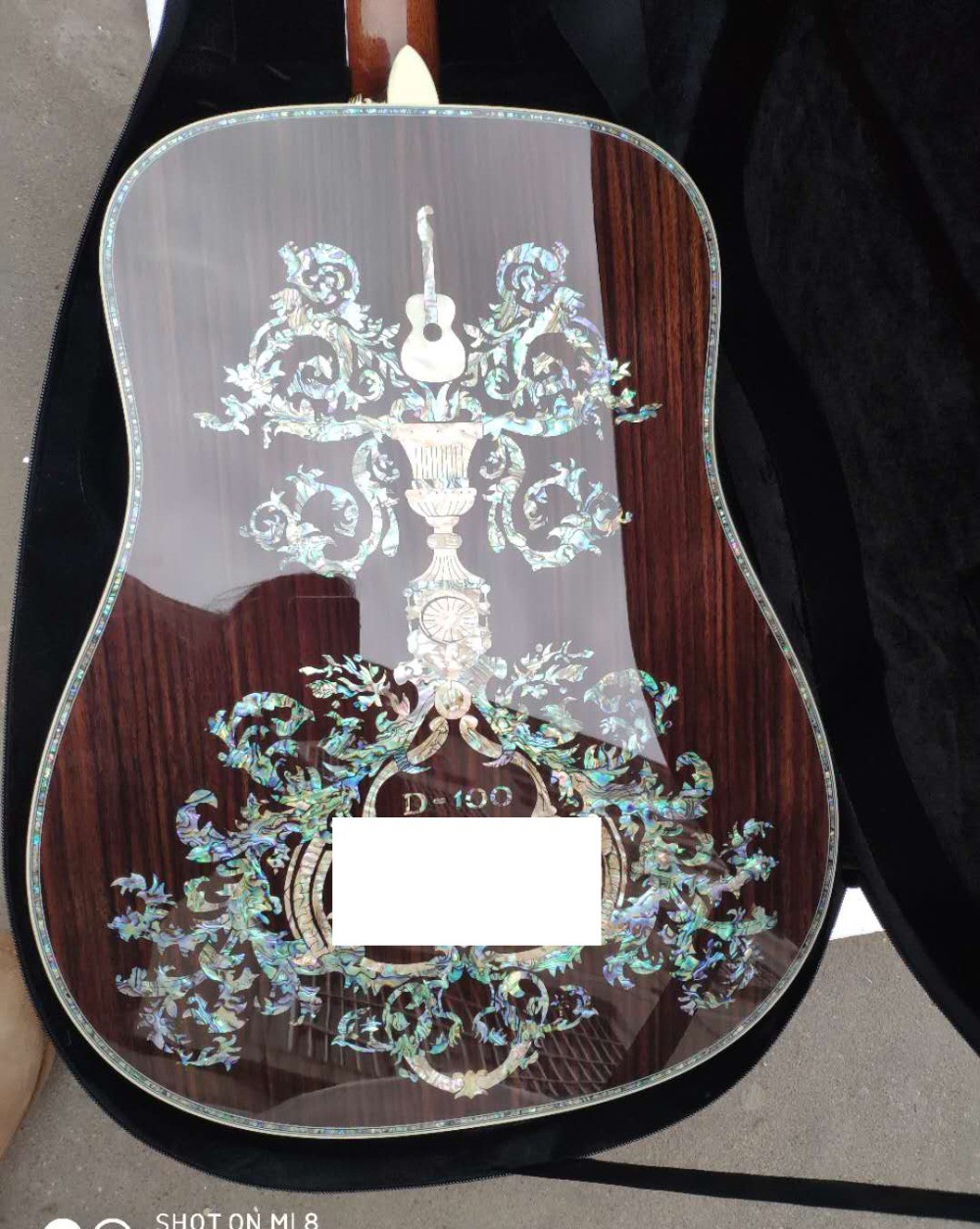 Handcraft deluxe abalone inlay binding solid spruce top cocobolo back sides D45l acoustic guitar