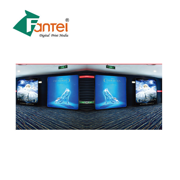 Custom Woven Pull Up Display Banners Backlit Fabric For Light Box