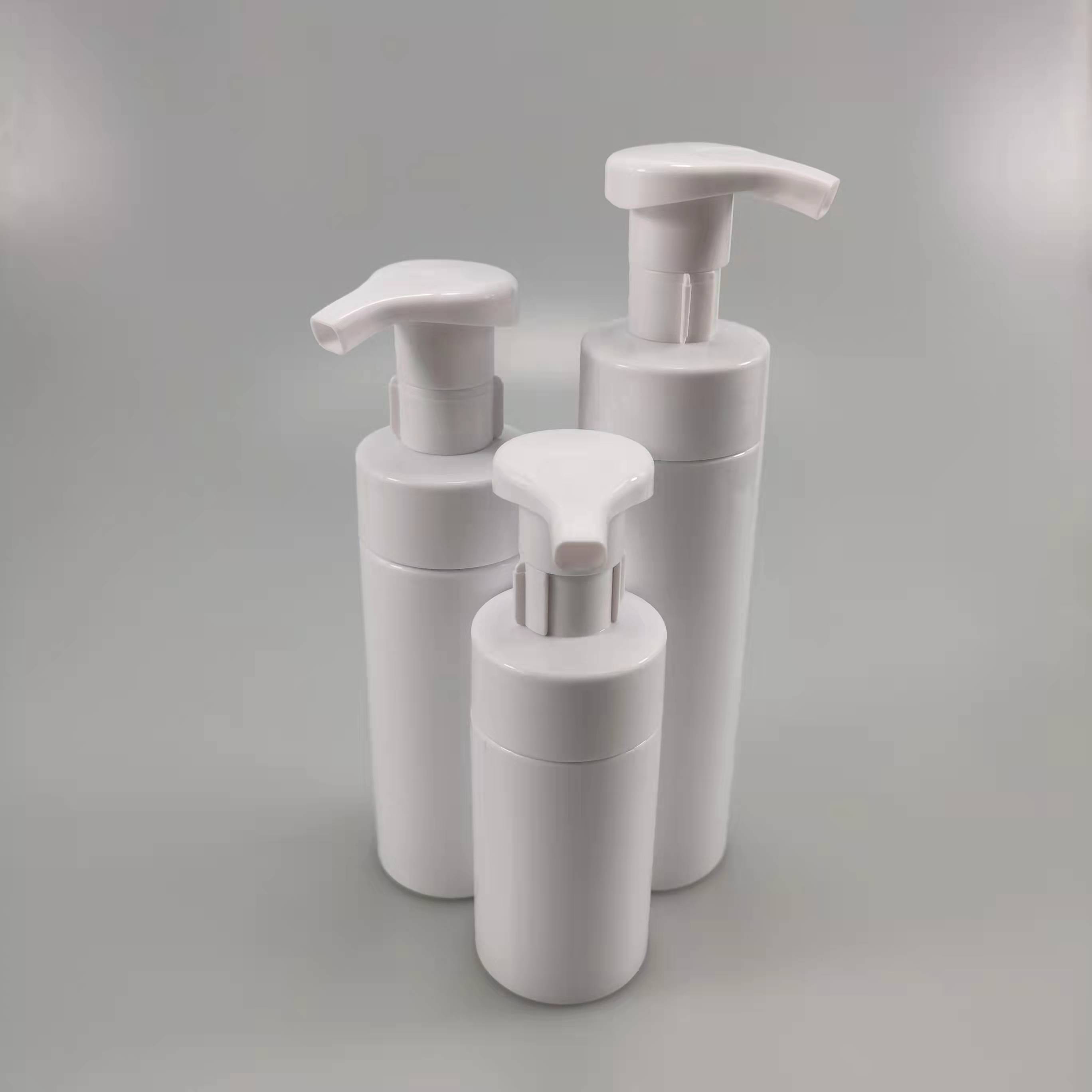 Industrial Cosmetic 100ml 120ml 150ml 200ml Round PET Foam Soap Bottle with Claim Pump