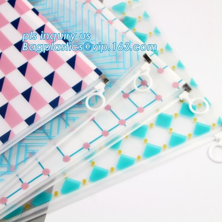 vinyl pvc zipper bag vinyl zipper slider bag for stationery, cosmetic, Flat Zipper Top PVC Slider Zipper Bags For Towel