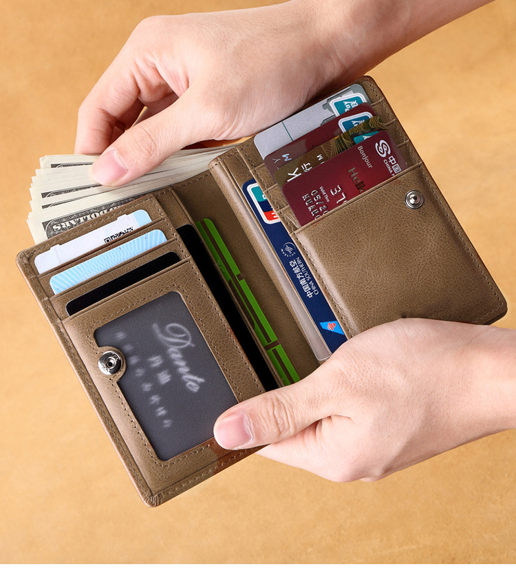 Luxury Men's Genuine Leather Wallet with RFID Blocking and Multifunctional Design