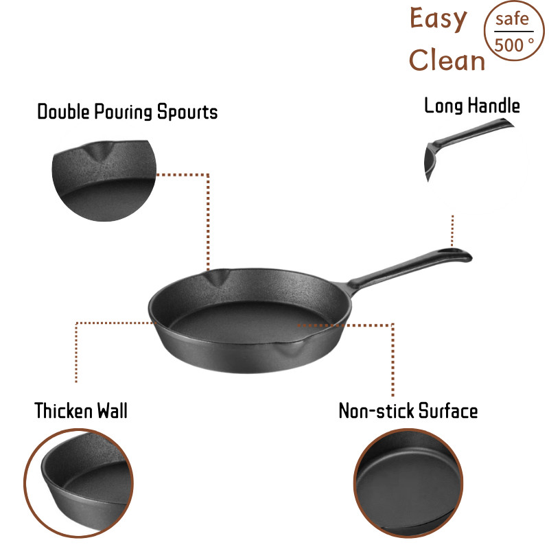 6.3 Inch Pre Seasoned Cast Iron Skillet For Outdoor Cooking