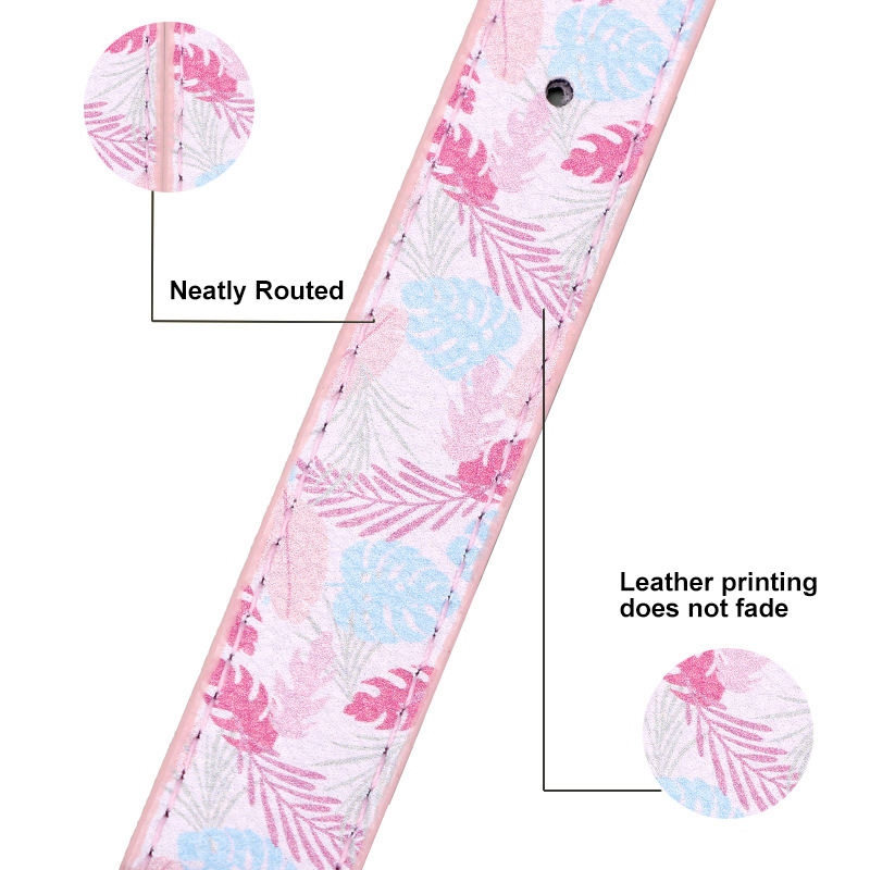 Pu Leather Personalized Dog Collars Custom Printed Charms Designer Dog Collars