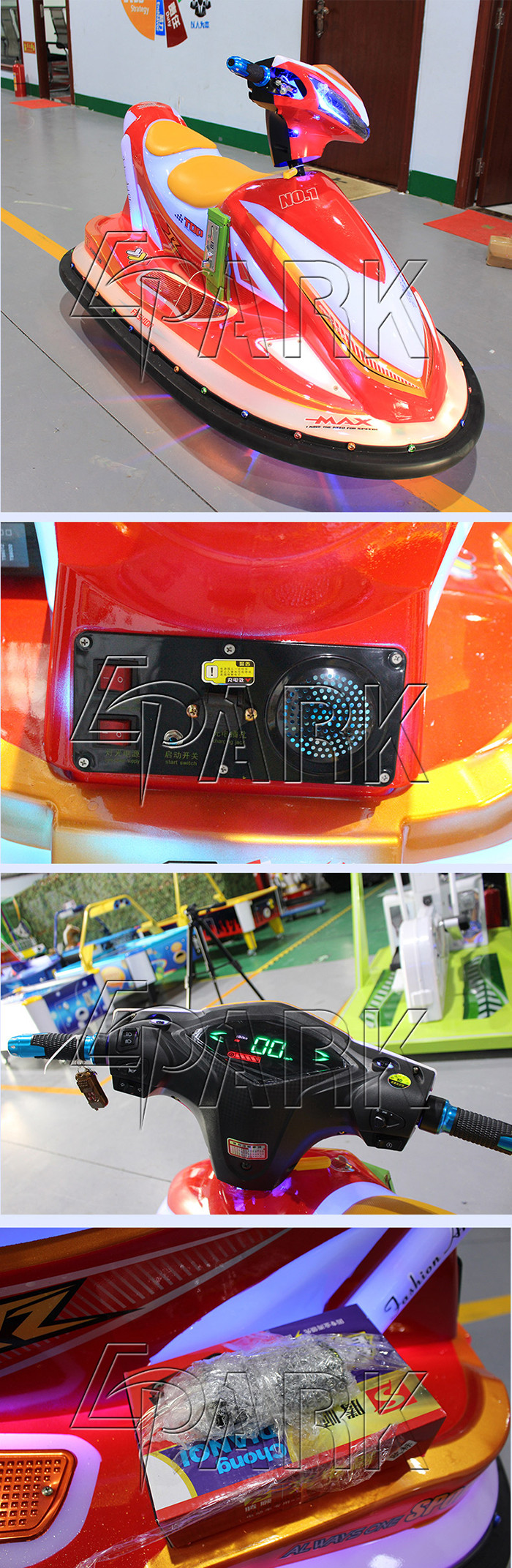 Amusement Park Battery Bumper Car / Coin - Operated Electric Motorbike