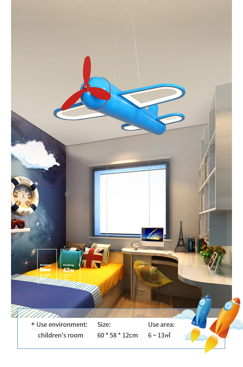 Children's Led Pendant Lamp Airplane Nordic Hanging kids room decoration boys(WH-MA-151)