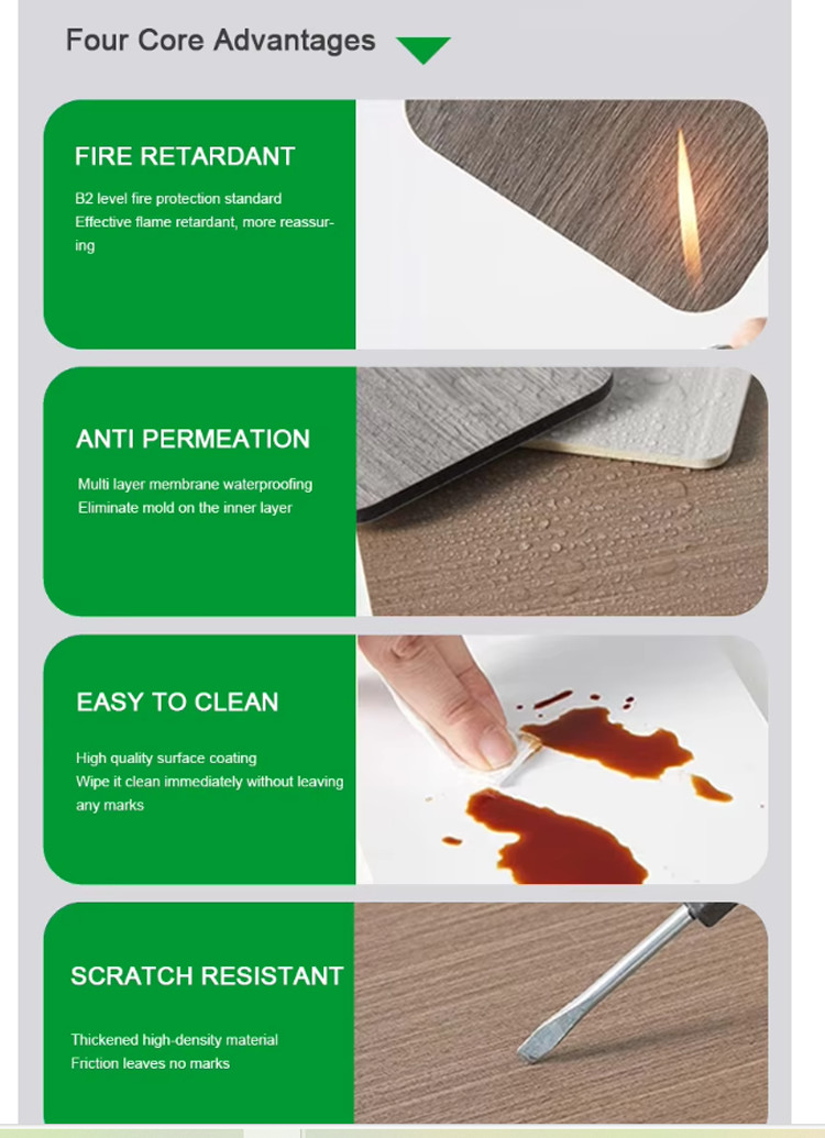 Bamboo Charcoal Wood Veneer Board Mirror Siding Fire Proof Pvc Wall Panel For Apartment Office