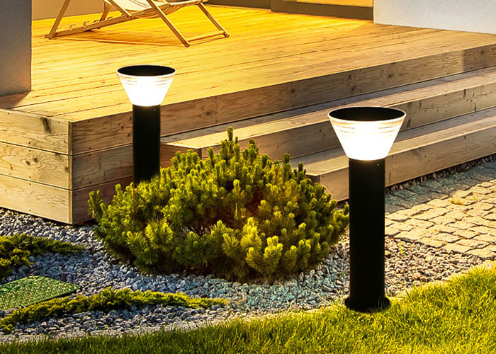 Automatic 4w Solar Led Bollard Lights Exterior Landscape Lights ABS