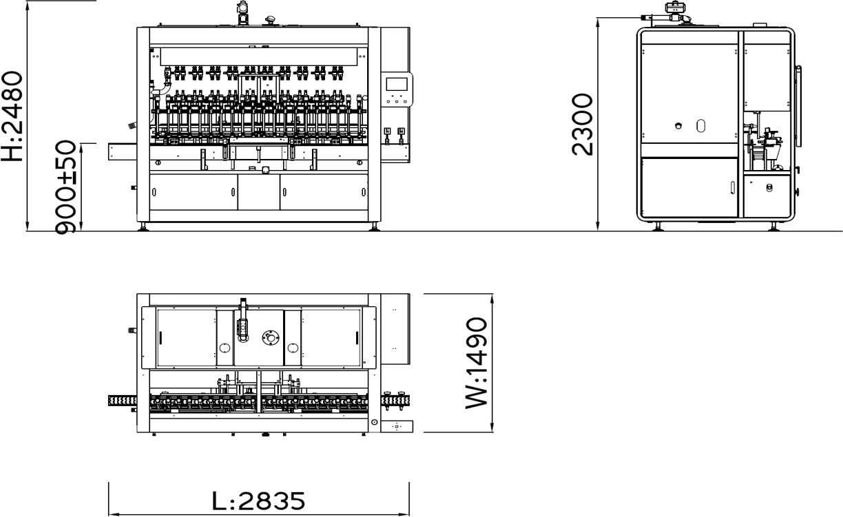 120bpm Automatic Four Head Liquid Filling Machine For Bottle Filler 80-1000mL