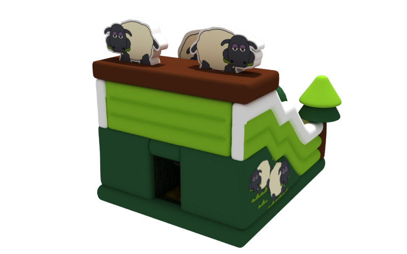 Silk Printing Inflatable Combos Sheep Themed 5x6x5.5m Garden Inflatable Bouncy Castle