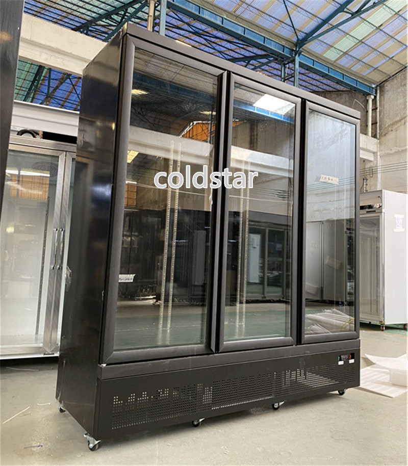 Fan Cooling Supermarket Glass Showcase Cold Drink Display Refrigerator Freezer