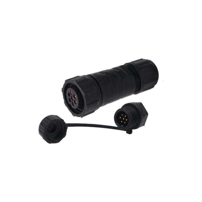 10A Circular Plastic Waterproof Connectors High Power 7pins Assembly Female To Panel Mount Connector