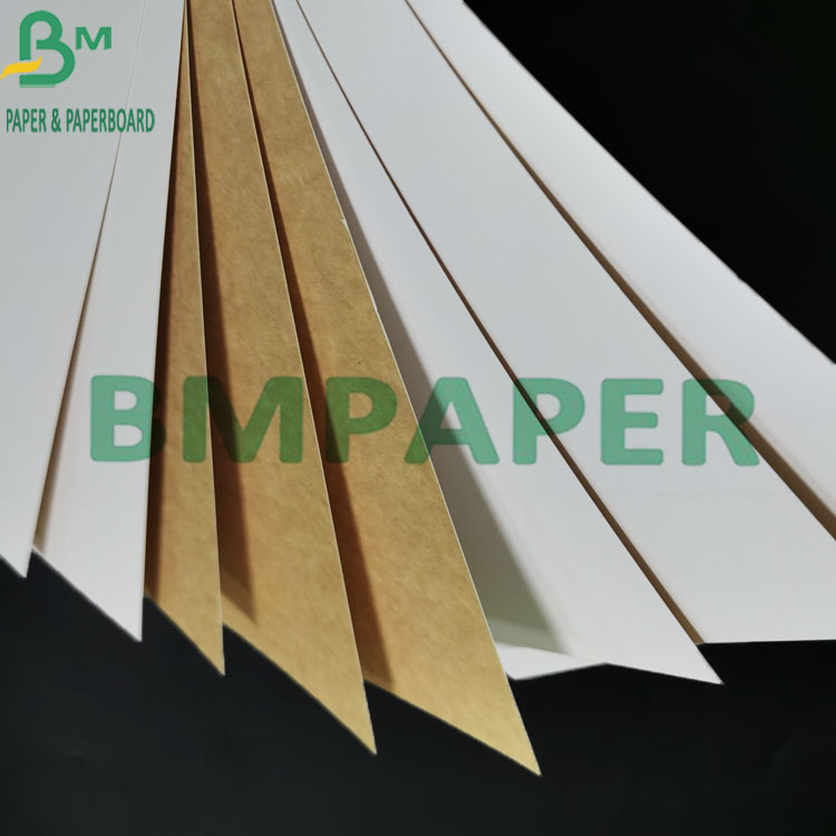 230gsm Brown Bottom Of White Coated Eco - friendly Liner Kraft Paper For Packing