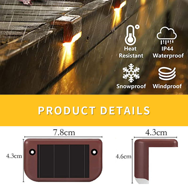 Water Resistant Color Changing Solar Fence Lights for Yard, Patio, Stairs, Deck