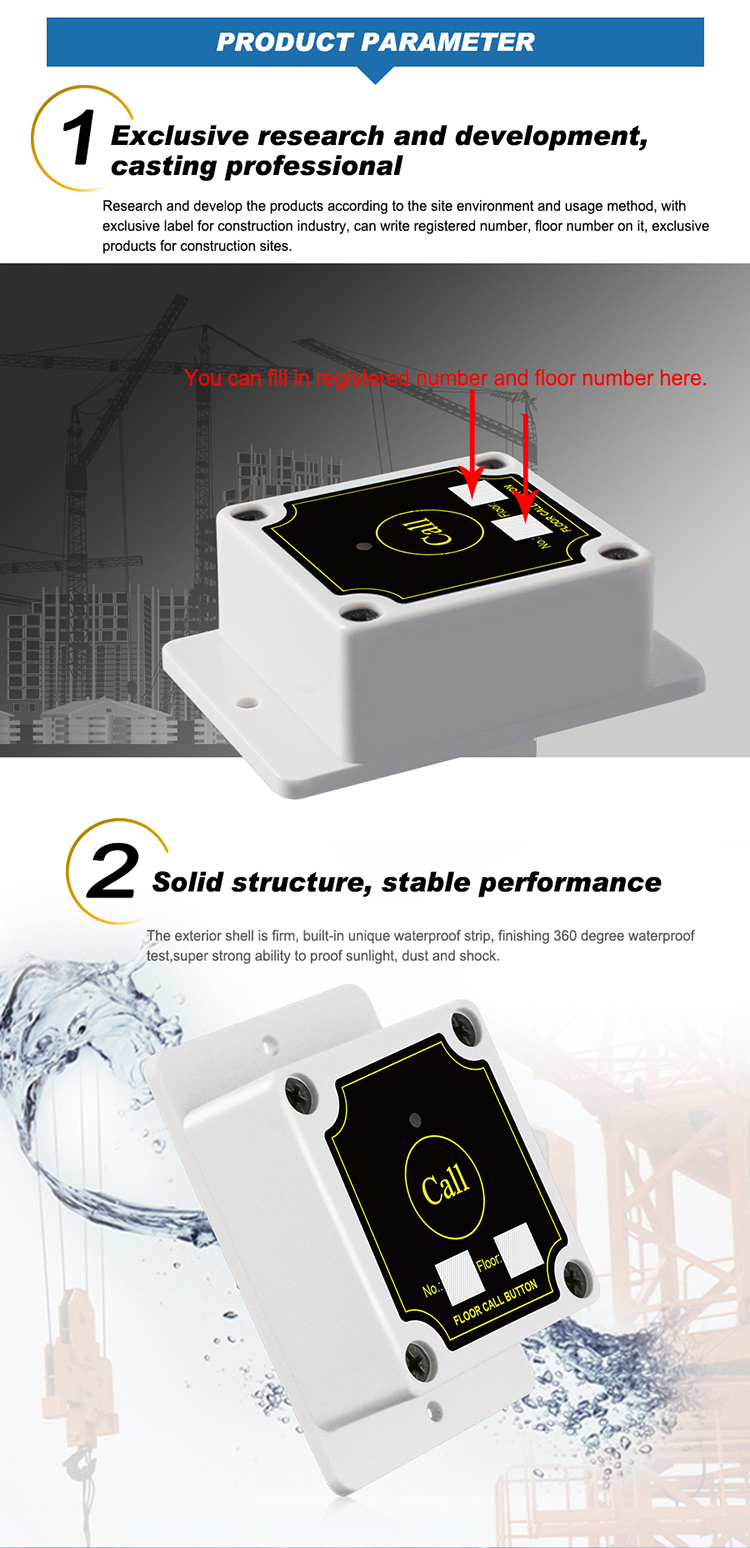 long distance wireless communication device between hoist operator and construction building worand construction building worker