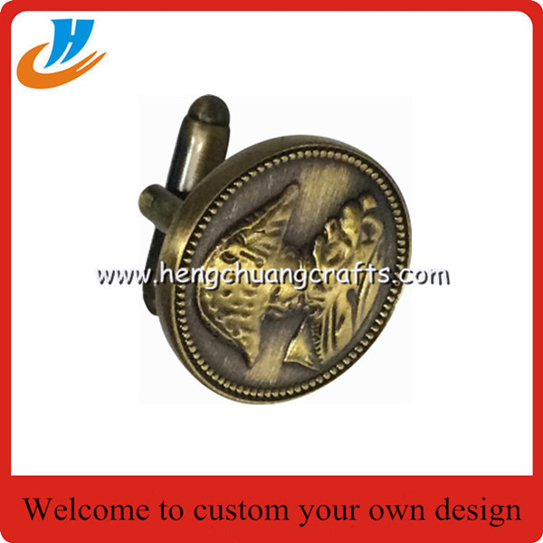 Hengchuang crafts cheap wholesale custom 3D metal cufflinks for men