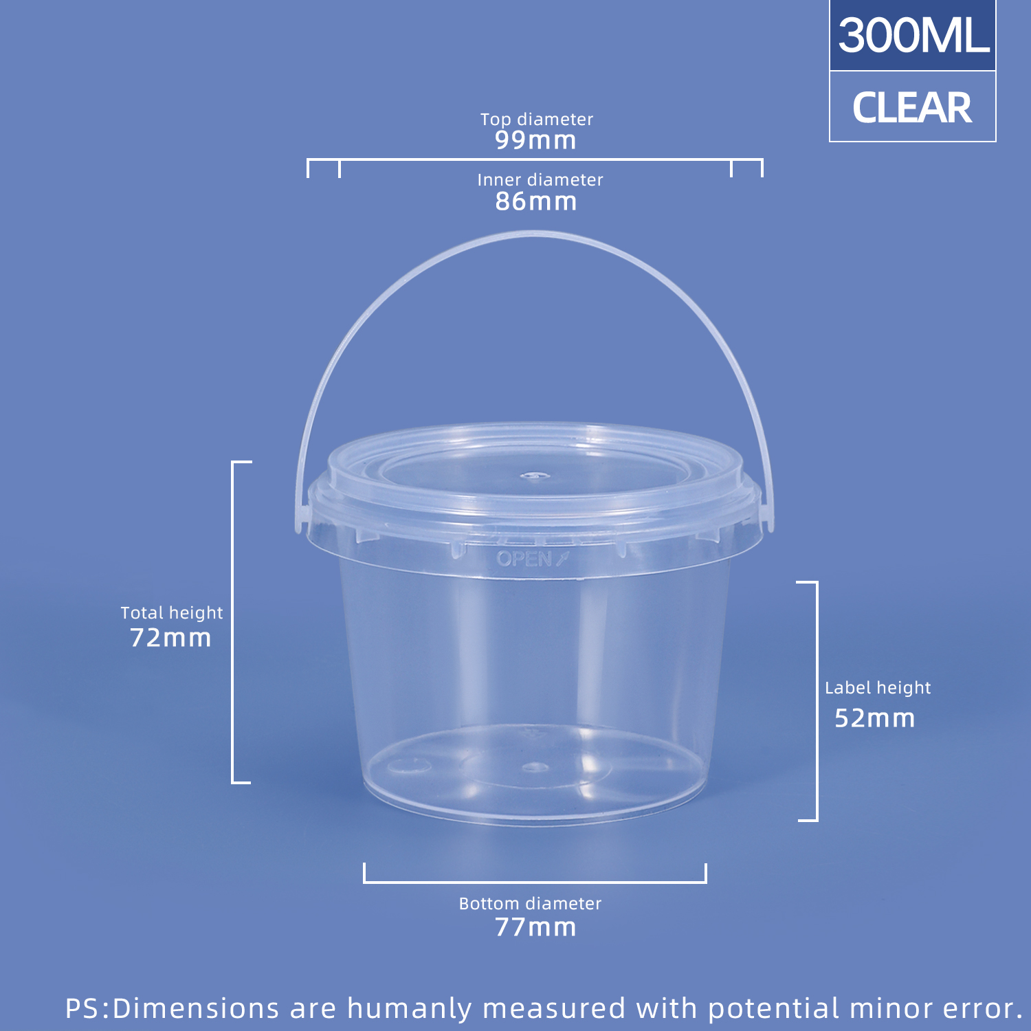 Food Grade Beverage Plastic Candy Buckets Halloween Container with Lids and Handles
