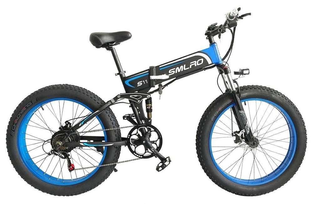 SMLRO S11 26x4.0 inch Fat Tire Folding E-Bike 1000W Motor 10.4AH Lithium Battery Electric Bike Drop Shipping Available