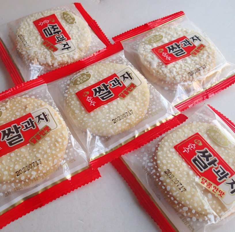 Sweety Flavor Senbei Rice Crackers Sliced Cookie Snow White Rice Cake