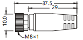 IP67 M8 Connector Harness With Open Ended Wires Female Straight 3P Anti-Slag 10m