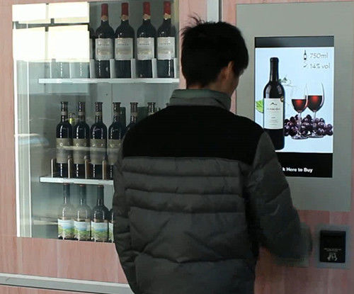 24 Hours Touch Screen Wine Vending Machine Self Service For Restaurant / Stadiums
