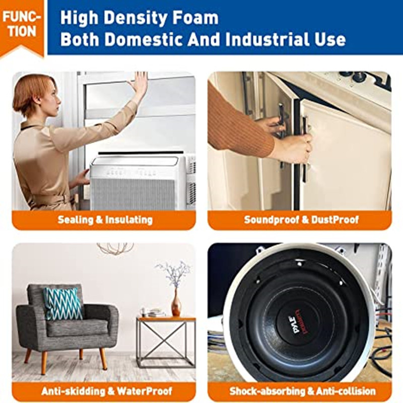 1In*1/2In*20Ft High Density Foam Weather Stripping EVA Door Seal Strip 1mm 1.5mm 2mm