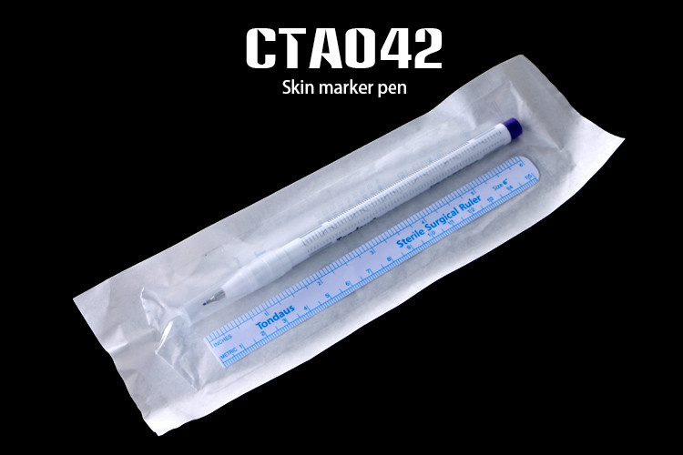 Single Use Surgical Skin Marker Pen With Plastic Ruler Inside Sterilized