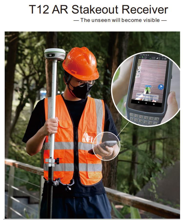 Full Wave Sanding T12 RTK GNSS Rover GPS Surveying Instrument Receiver